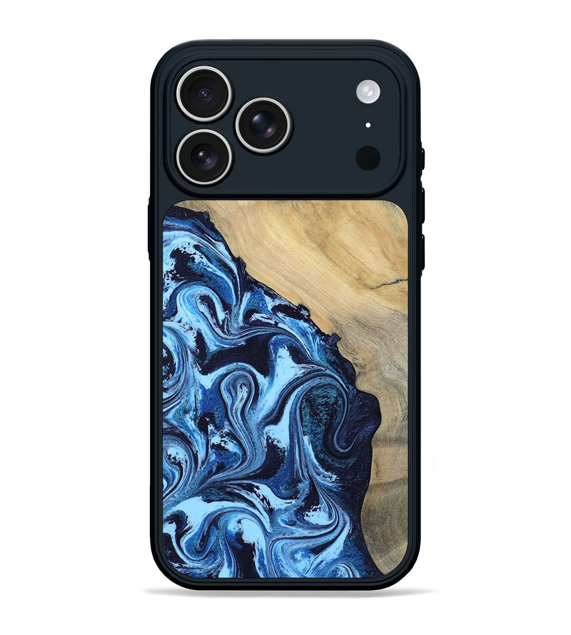 iPhone 17 Pro Max Wood Phone Case - Besse (Blue, 801082)