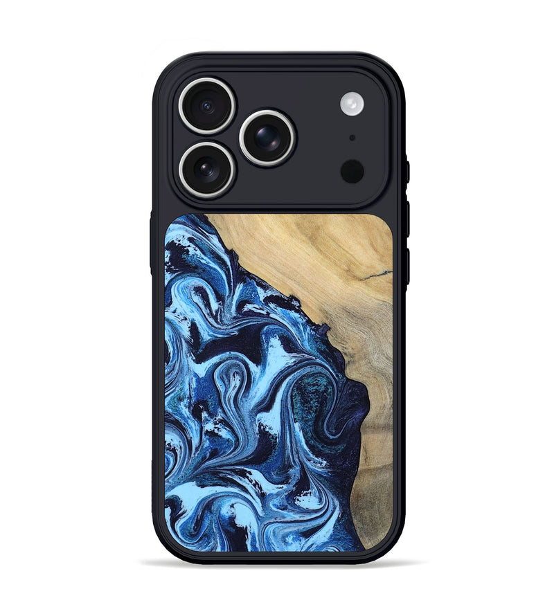 iPhone 17 Pro Wood Phone Case - Besse (Blue, 801082)