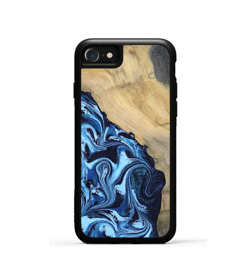 iPhone SE Wood Phone Case - Besse (Blue, 801082)