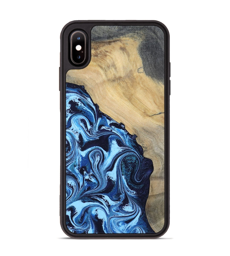 iPhone Xs Max Wood Phone Case - Besse (Blue, 801082)