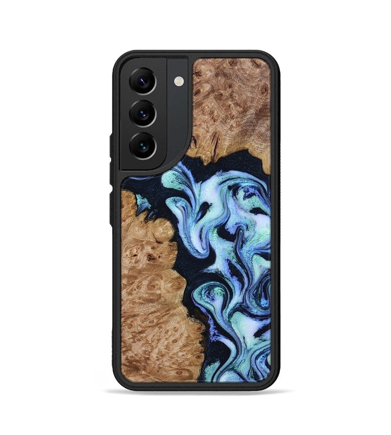 Galaxy S22 Wood Phone Case - Shante (Blue, 801083)
