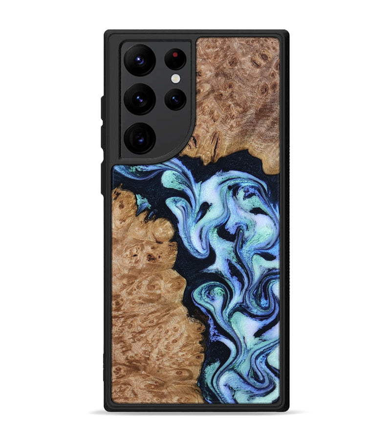 Galaxy S22 Ultra Wood Phone Case - Shante (Blue, 801083)