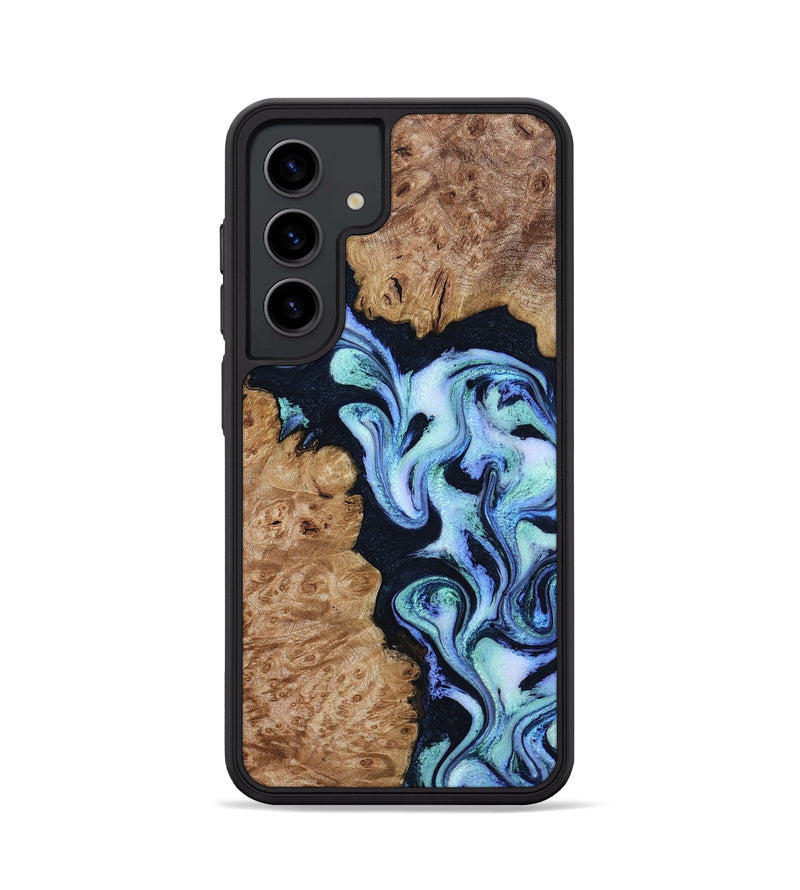 Galaxy S24 Wood Phone Case - Shante (Blue, 801083)