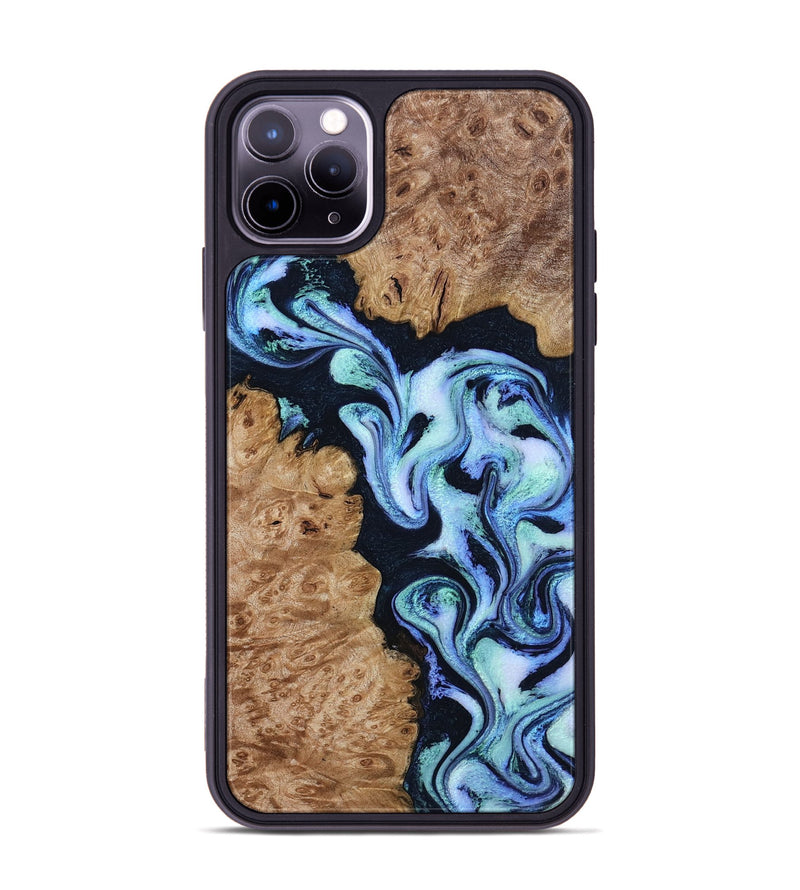 iPhone 11 Pro Max Wood Phone Case - Shante (Blue, 801083)