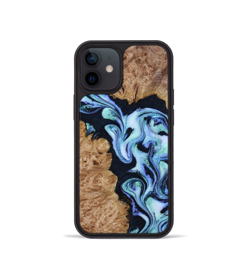 iPhone 12 mini Wood Phone Case - Shante (Blue, 801083)