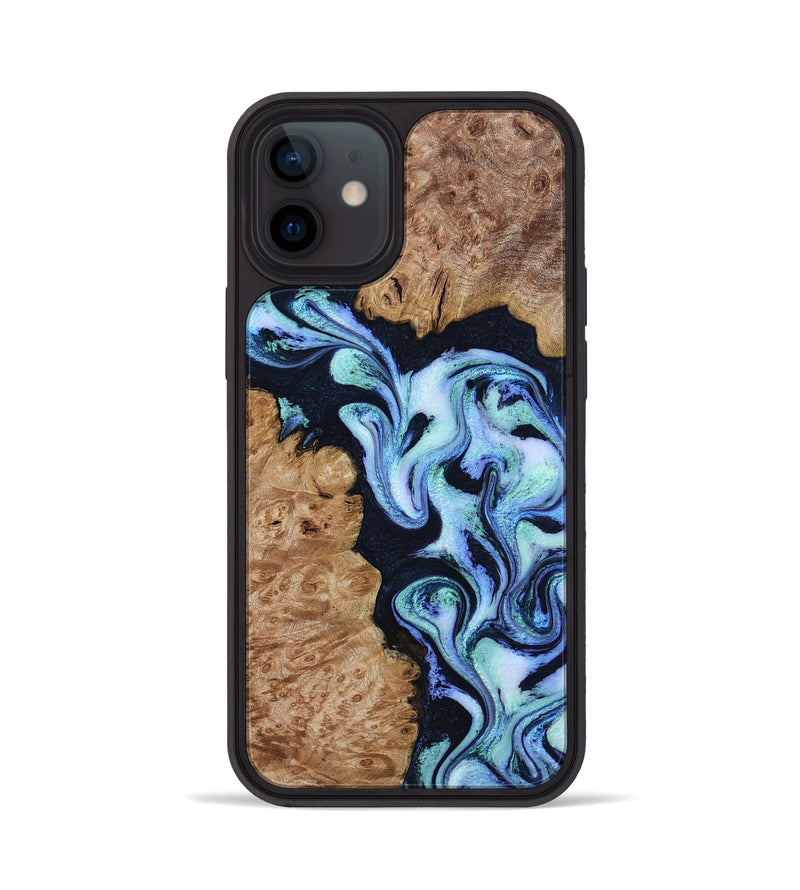 iPhone 12 Wood Phone Case - Shante (Blue, 801083)