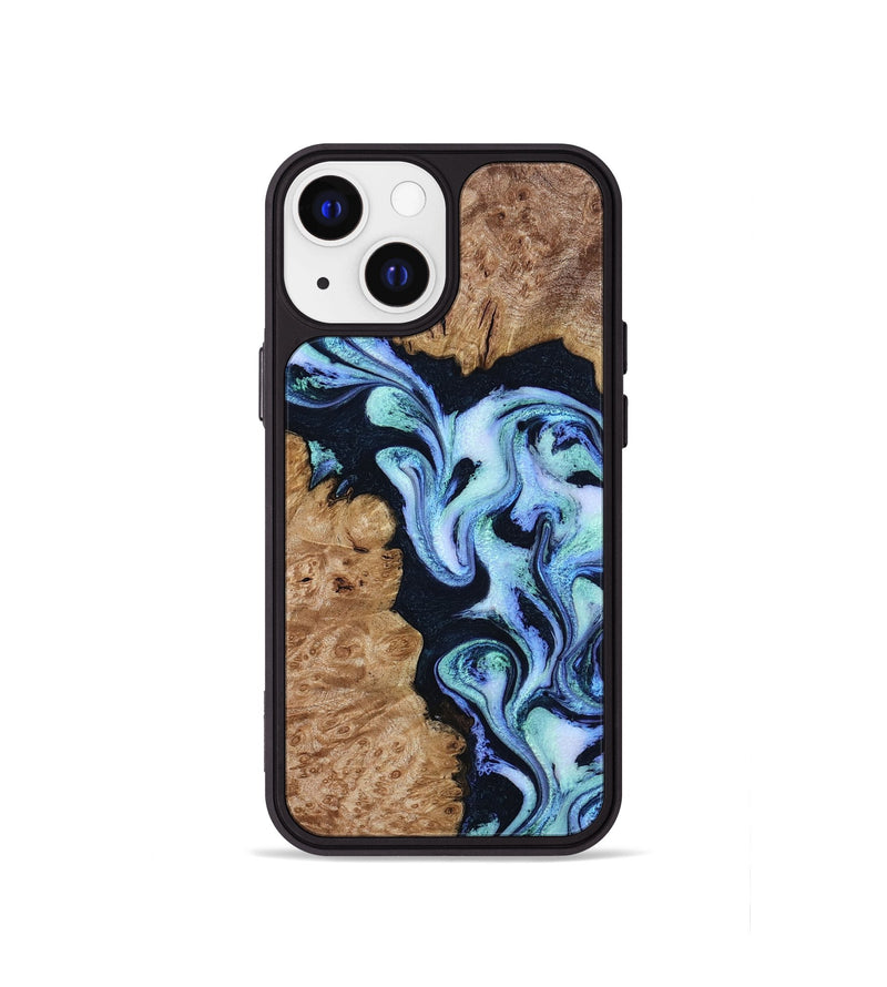 iPhone 13 mini Wood Phone Case - Shante (Blue, 801083)