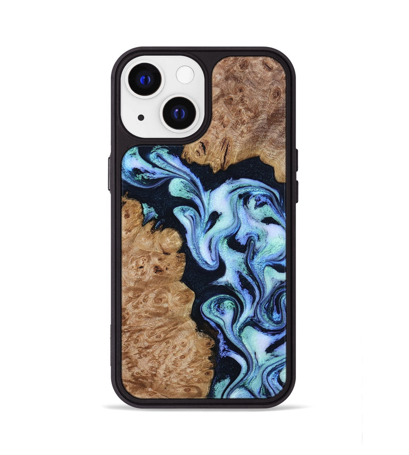 iPhone 13 Wood Phone Case - Shante (Blue, 801083)