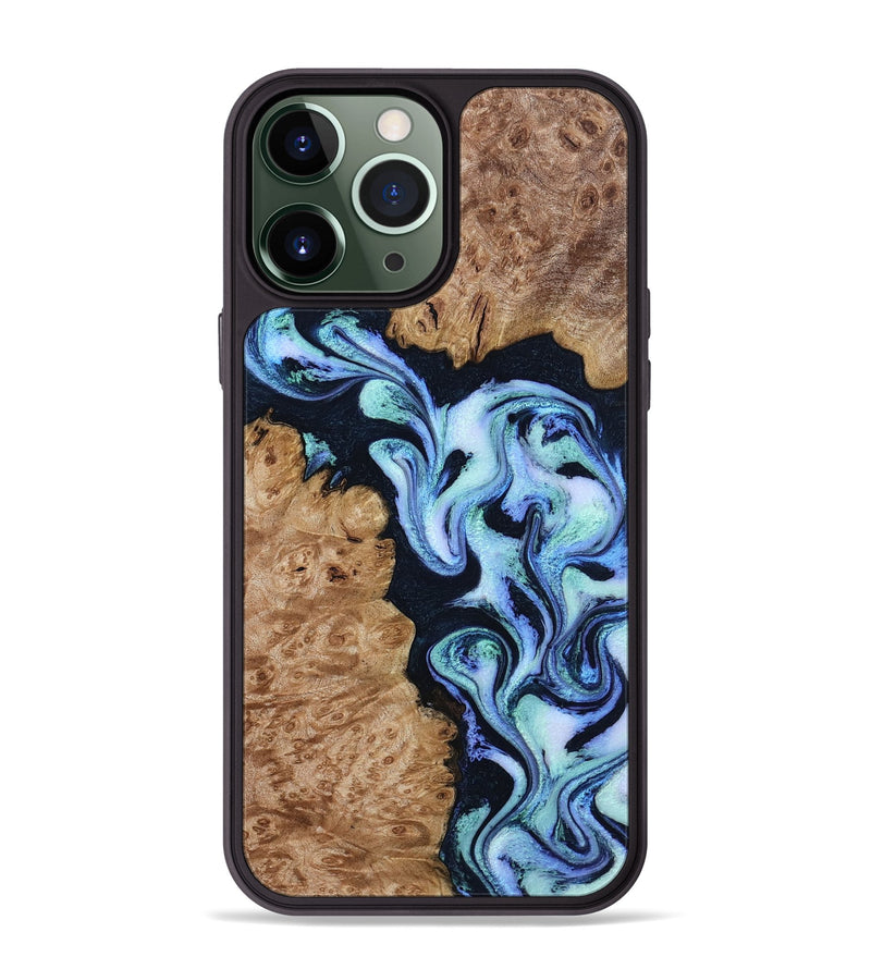 iPhone 13 Pro Max Wood Phone Case - Shante (Blue, 801083)