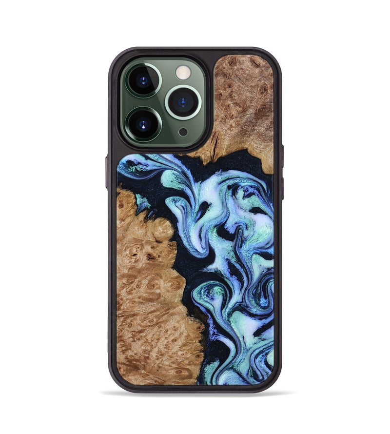 iPhone 13 Pro Wood Phone Case - Shante (Blue, 801083)