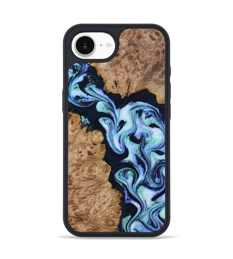 iPhone 16e Wood Phone Case - Shante (Blue, 801083)