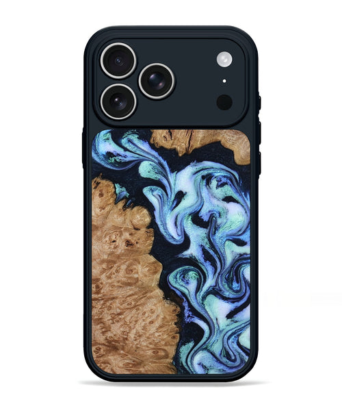 iPhone 17 Pro Max Wood Phone Case - Shante (Blue, 801083)