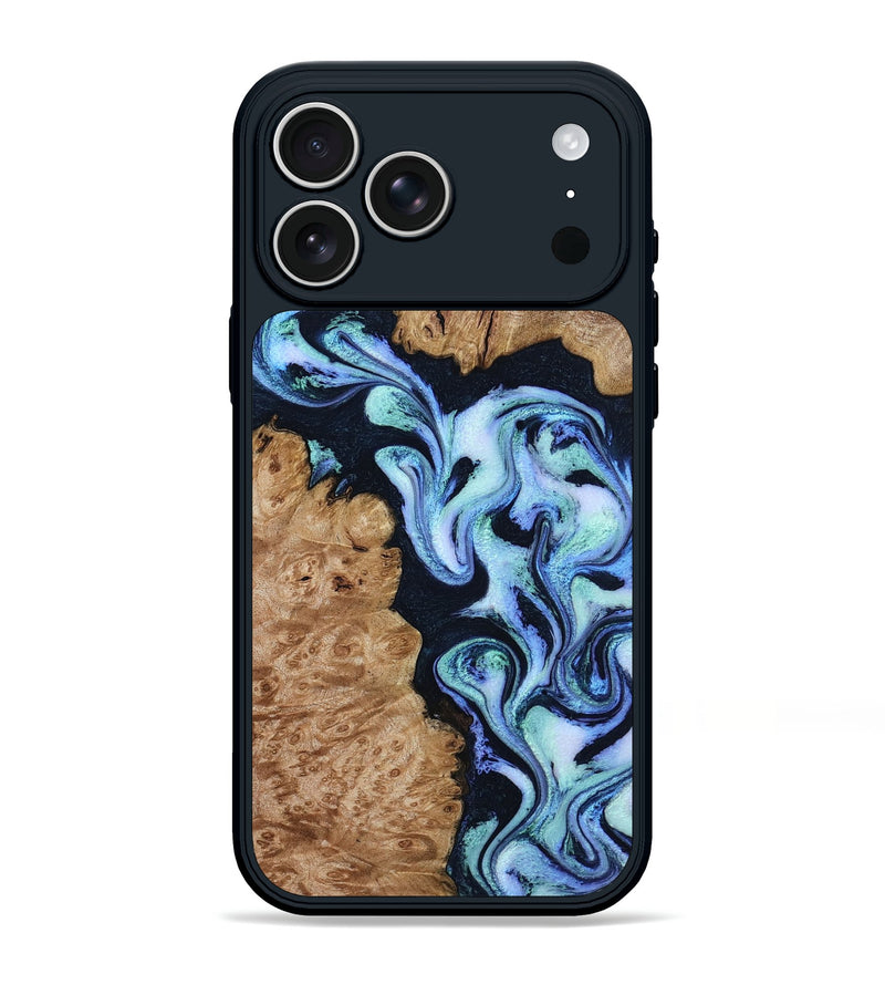 iPhone 17 Pro Max Wood Phone Case - Shante (Blue, 801083)