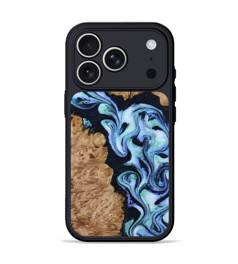 iPhone 17 Pro Wood Phone Case - Shante (Blue, 801083)