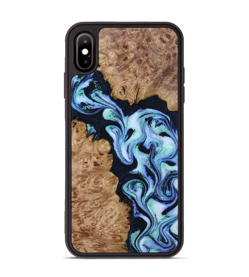 iPhone Xs Max Wood Phone Case - Shante (Blue, 801083)