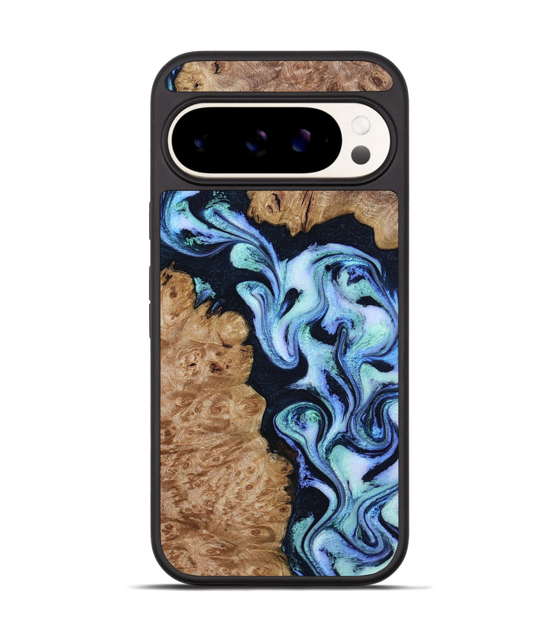 Pixel 9 Wood Phone Case - Shante (Blue, 801083)