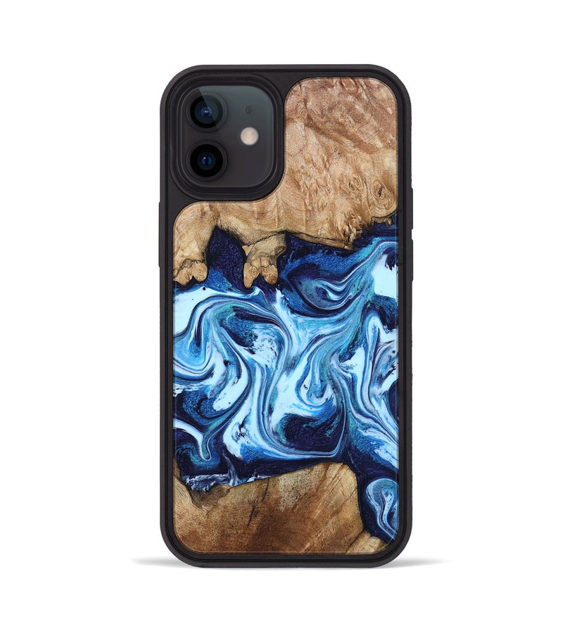 iPhone 12 Wood Phone Case - Erastus (Blue, 801084)