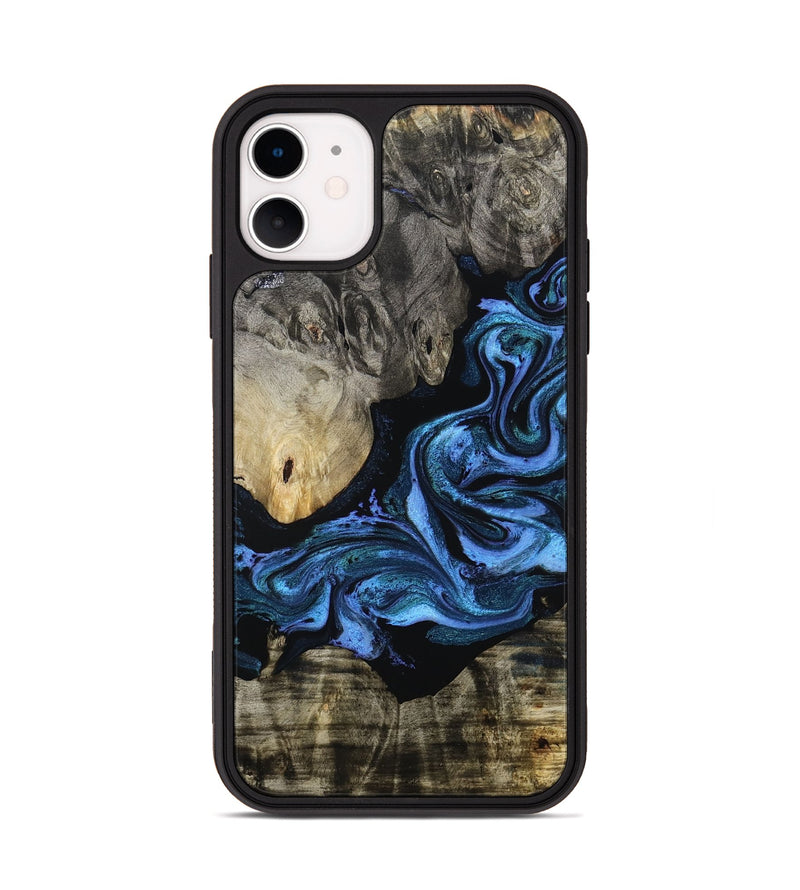 iPhone 11 Wood Phone Case - Gerald (Blue, 801085)