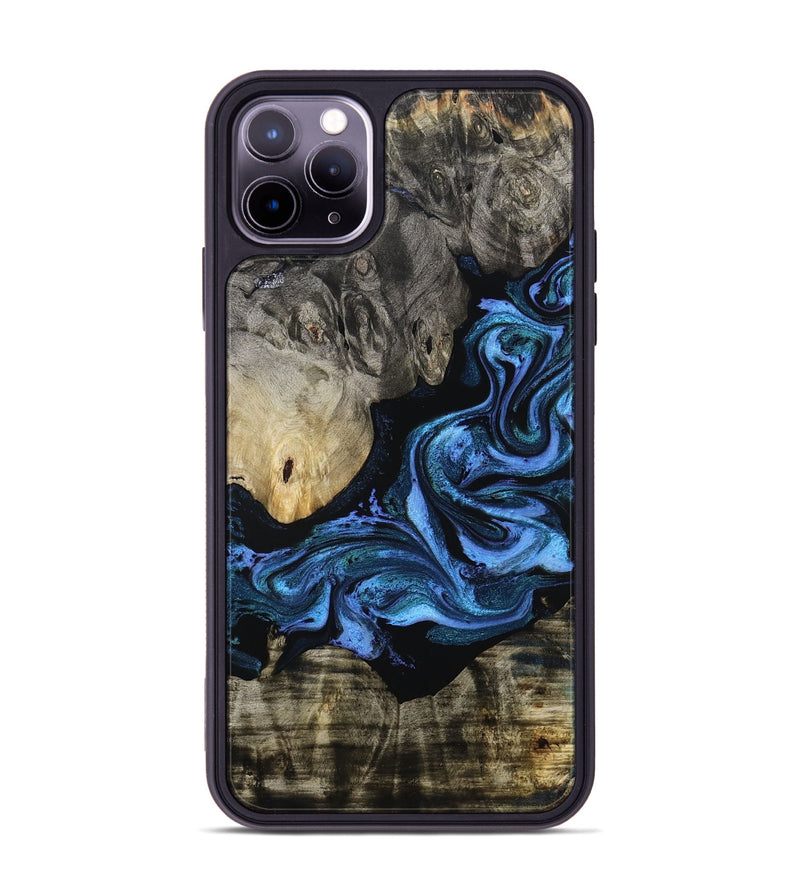 iPhone 11 Pro Max Wood Phone Case - Gerald (Blue, 801085)