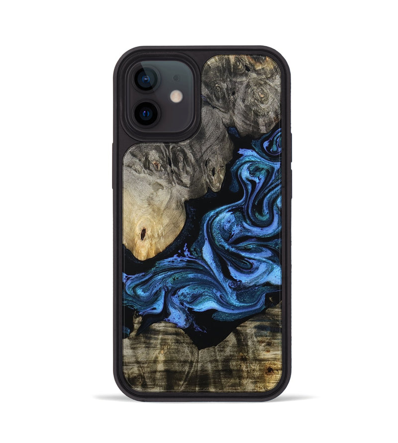 iPhone 12 Wood Phone Case - Gerald (Blue, 801085)