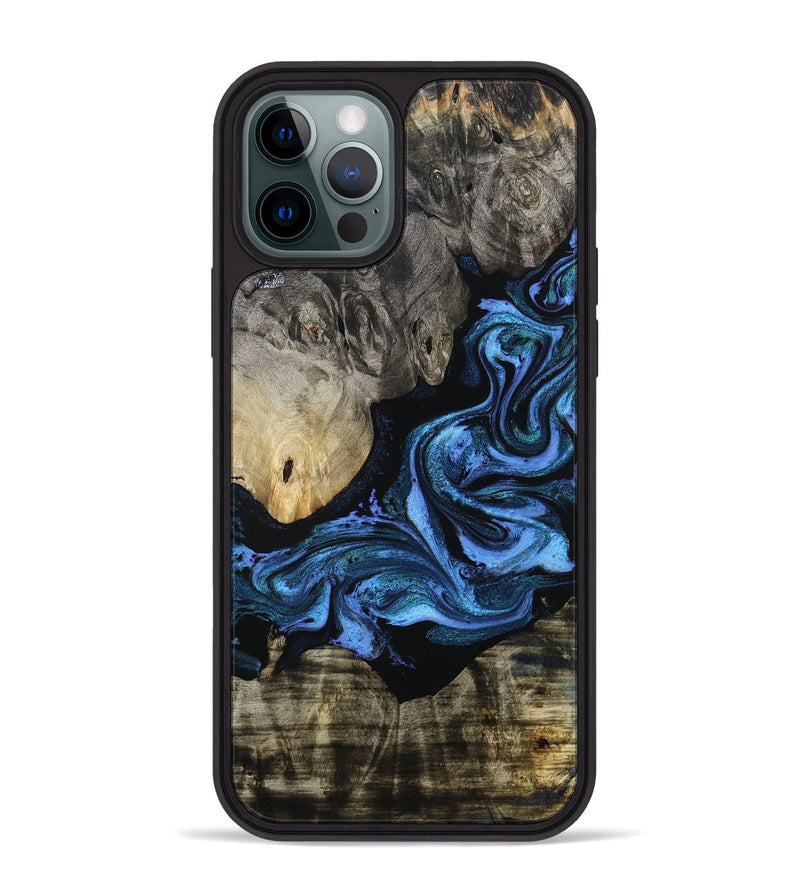 iPhone 12 Pro Max Wood Phone Case - Gerald (Blue, 801085)