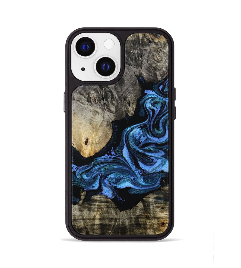 iPhone 13 Wood Phone Case - Gerald (Blue, 801085)