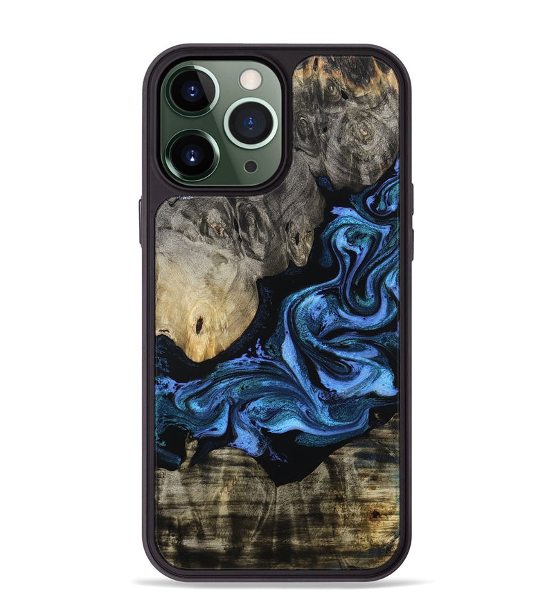 iPhone 13 Pro Max Wood Phone Case - Gerald (Blue, 801085)