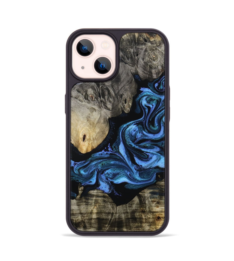 iPhone 14 Wood Phone Case - Gerald (Blue, 801085)