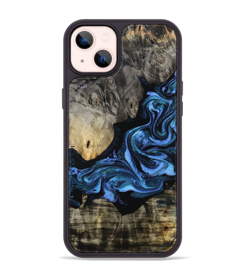 iPhone 14 Plus Wood Phone Case - Gerald (Blue, 801085)