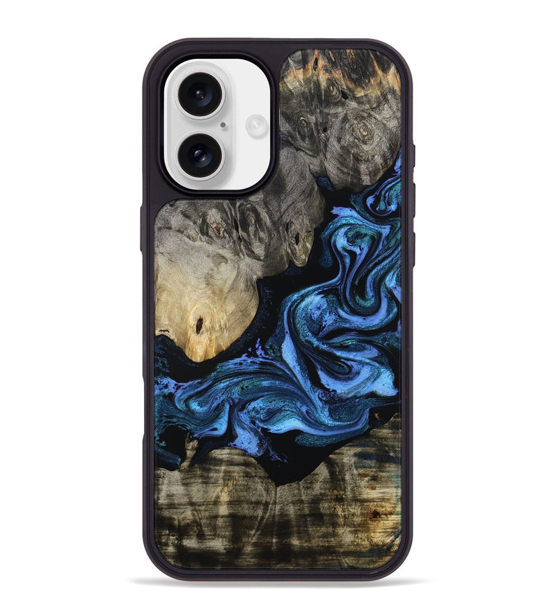 iPhone 16 Plus Wood Phone Case - Gerald (Blue, 801085)