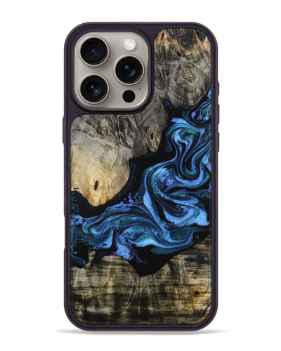 iPhone 16 Pro Max Wood Phone Case - Gerald (Blue, 801085)