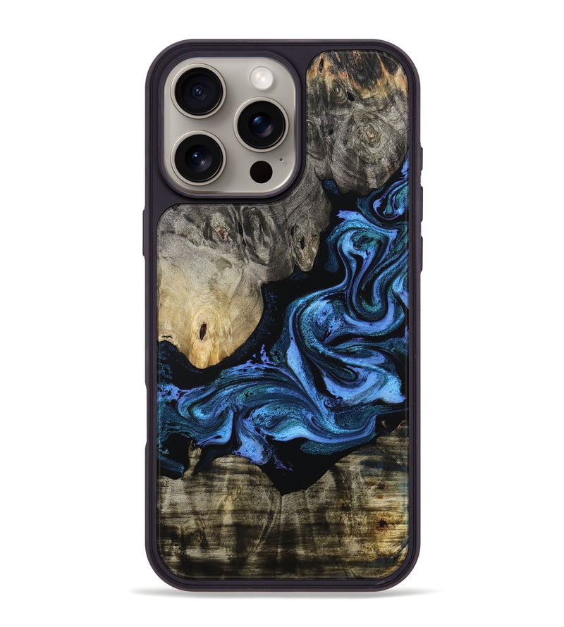 iPhone 16 Pro Max Wood Phone Case - Gerald (Blue, 801085)