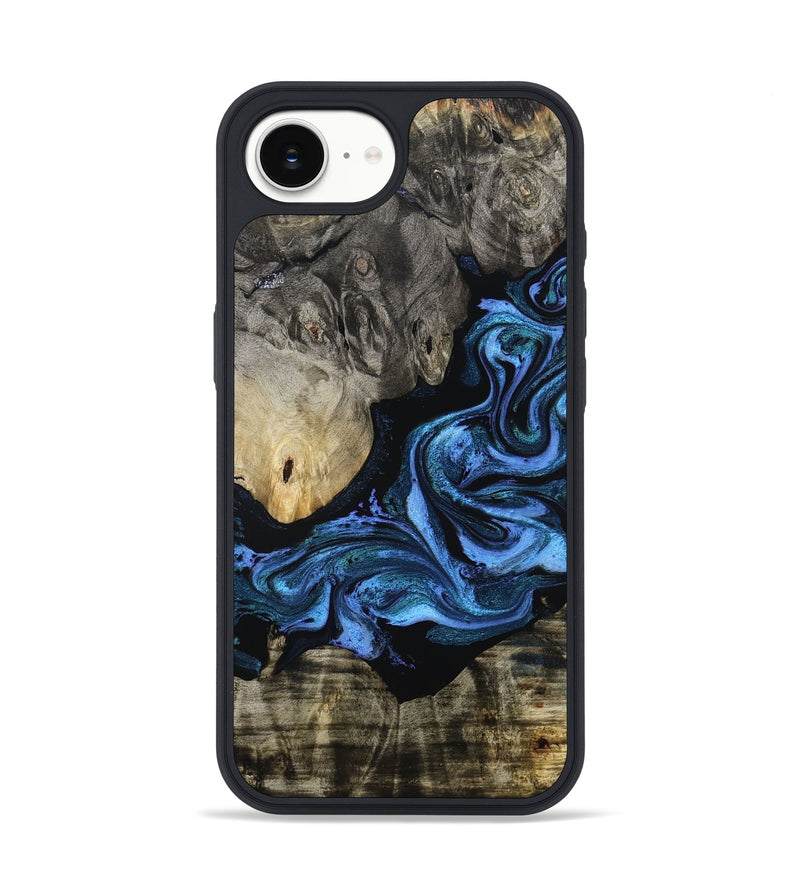 iPhone 16e Wood Phone Case - Gerald (Blue, 801085)