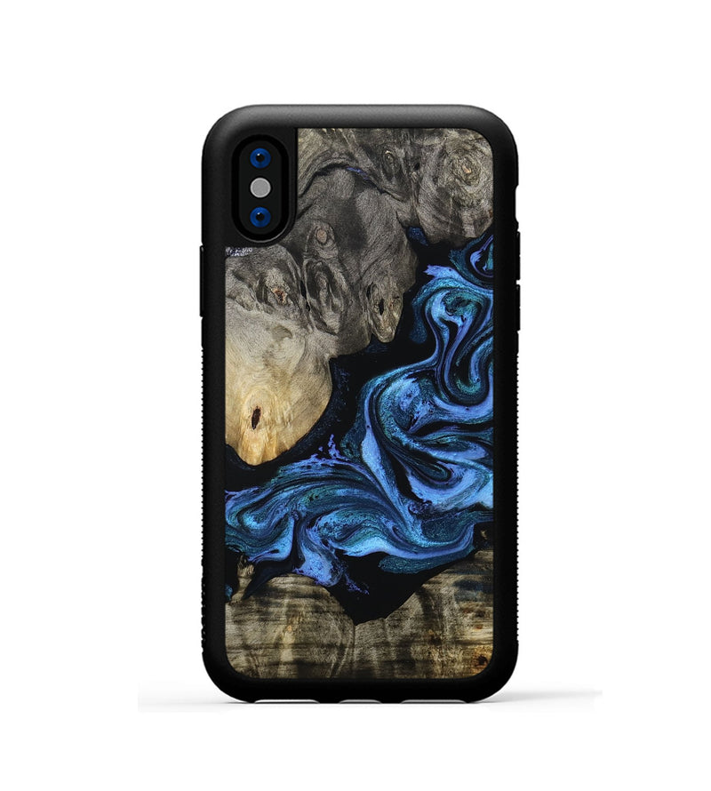 iPhone Xs Wood Phone Case - Gerald (Blue, 801085)