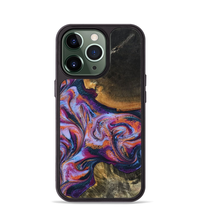 iPhone 13 Pro Wood Phone Case - Maegan (Blue, 801086)