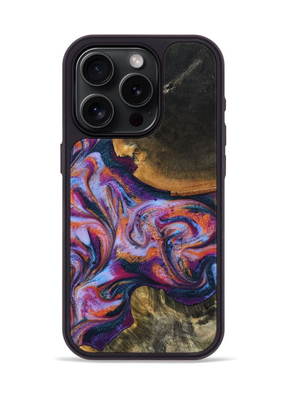 iPhone 15 Pro Wood Phone Case - Maegan (Blue, 801086)