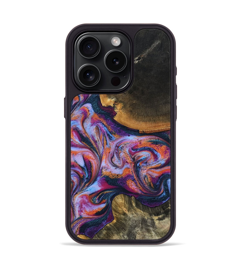 iPhone 15 Pro Wood Phone Case - Maegan (Blue, 801086)