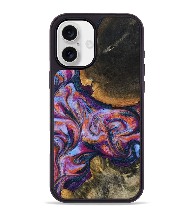 iPhone 16 Plus Wood Phone Case - Maegan (Blue, 801086)