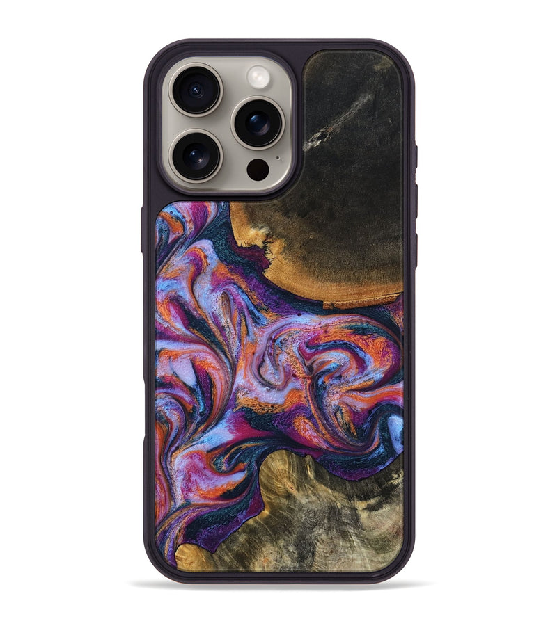 iPhone 16 Pro Max Wood Phone Case - Maegan (Blue, 801086)