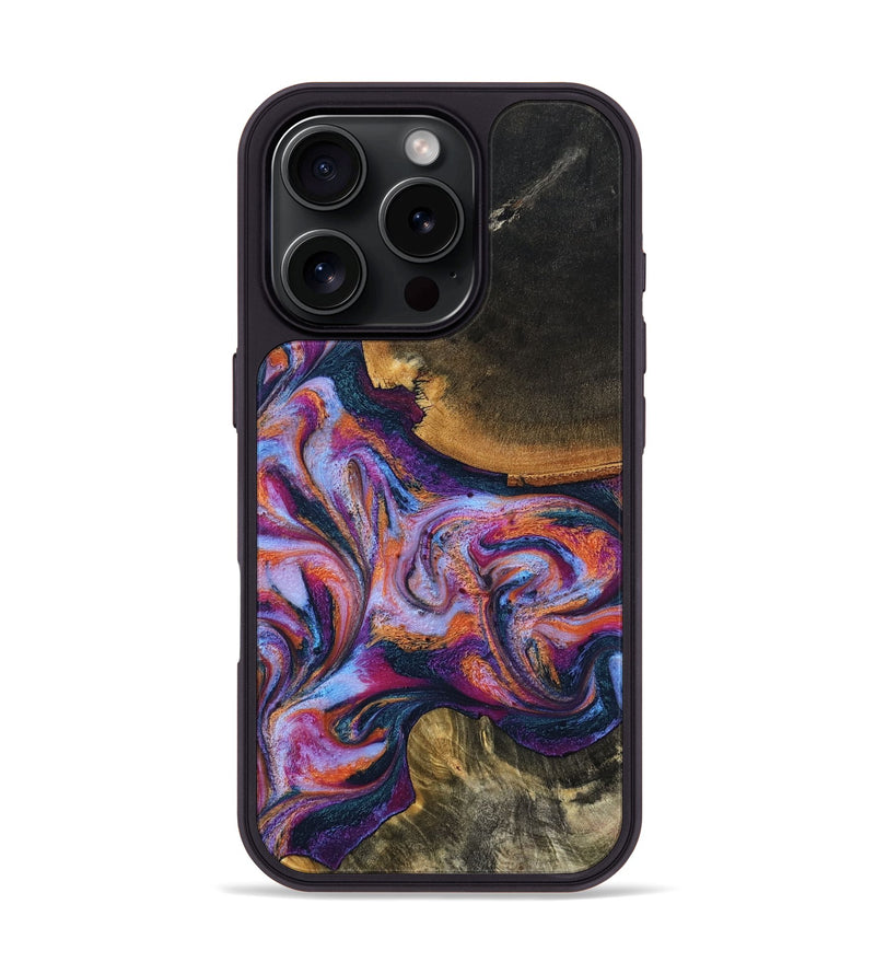 iPhone 16 Pro Wood Phone Case - Maegan (Blue, 801086)