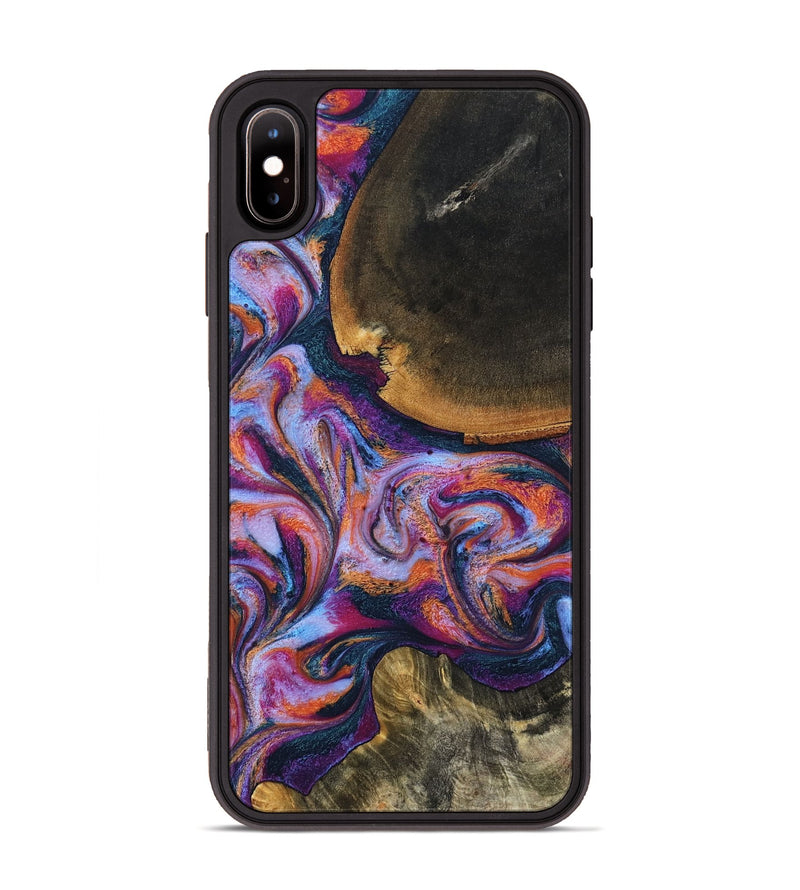 iPhone Xs Max Wood Phone Case - Maegan (Blue, 801086)