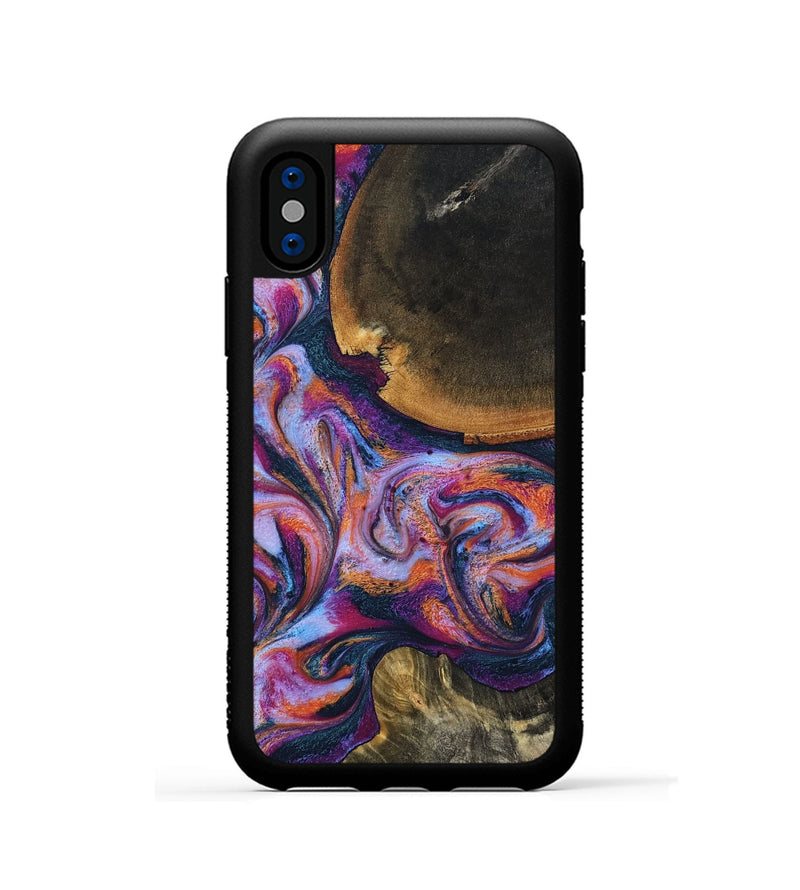 iPhone Xs Wood Phone Case - Maegan (Blue, 801086)