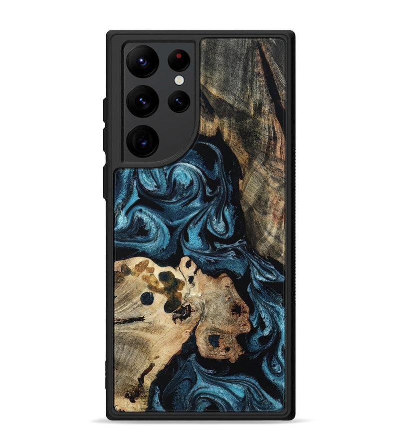 Galaxy S22 Ultra Wood Phone Case - Dianna (Blue, 801087)