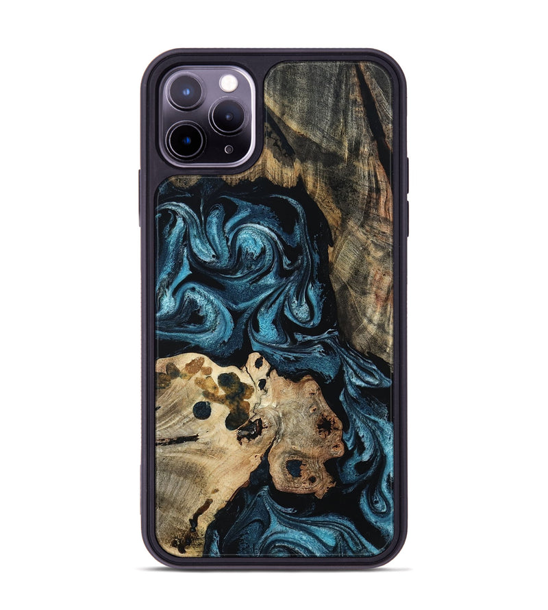 iPhone 11 Pro Max Wood Phone Case - Dianna (Blue, 801087)