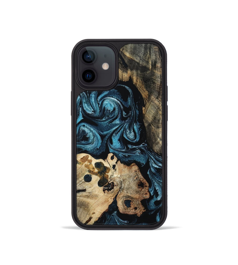iPhone 12 mini Wood Phone Case - Dianna (Blue, 801087)
