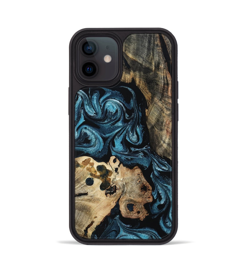 iPhone 12 Wood Phone Case - Dianna (Blue, 801087)