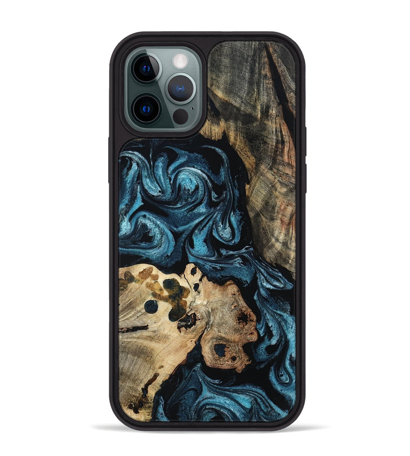 iPhone 12 Pro Max Wood Phone Case - Dianna (Blue, 801087)