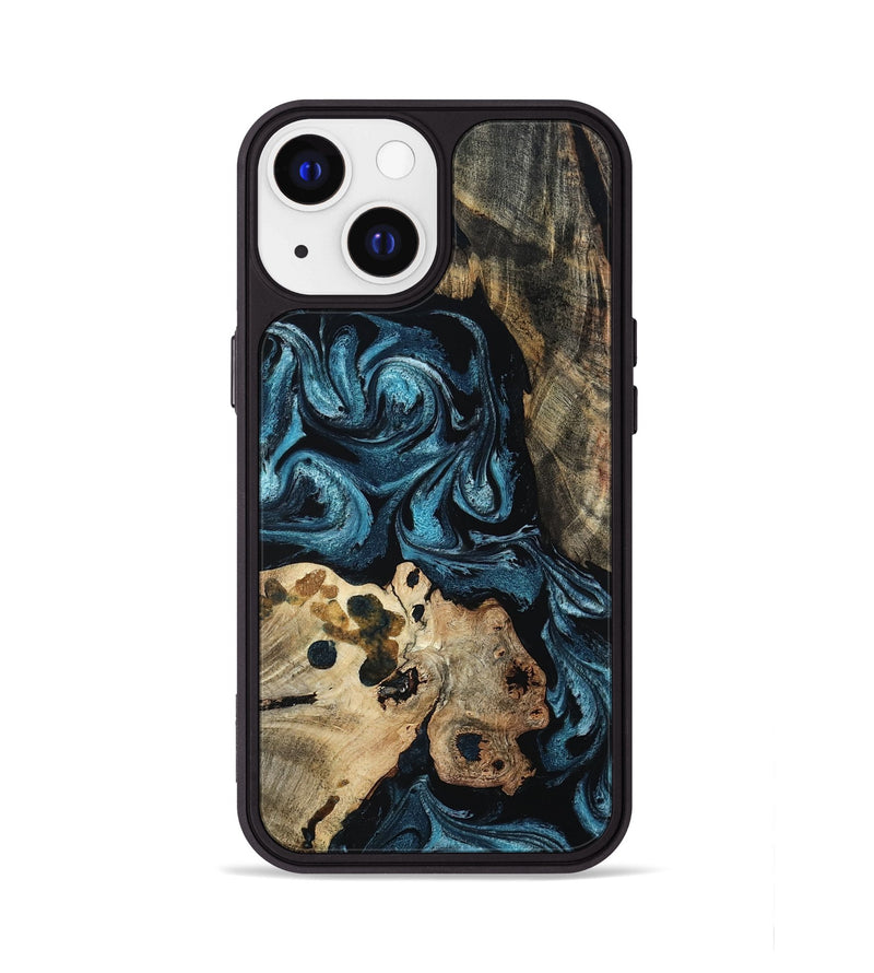 iPhone 13 Wood Phone Case - Dianna (Blue, 801087)