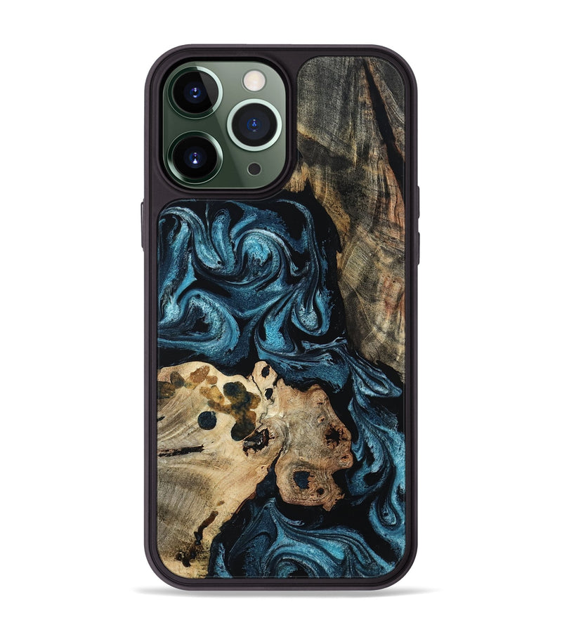 iPhone 13 Pro Max Wood Phone Case - Dianna (Blue, 801087)