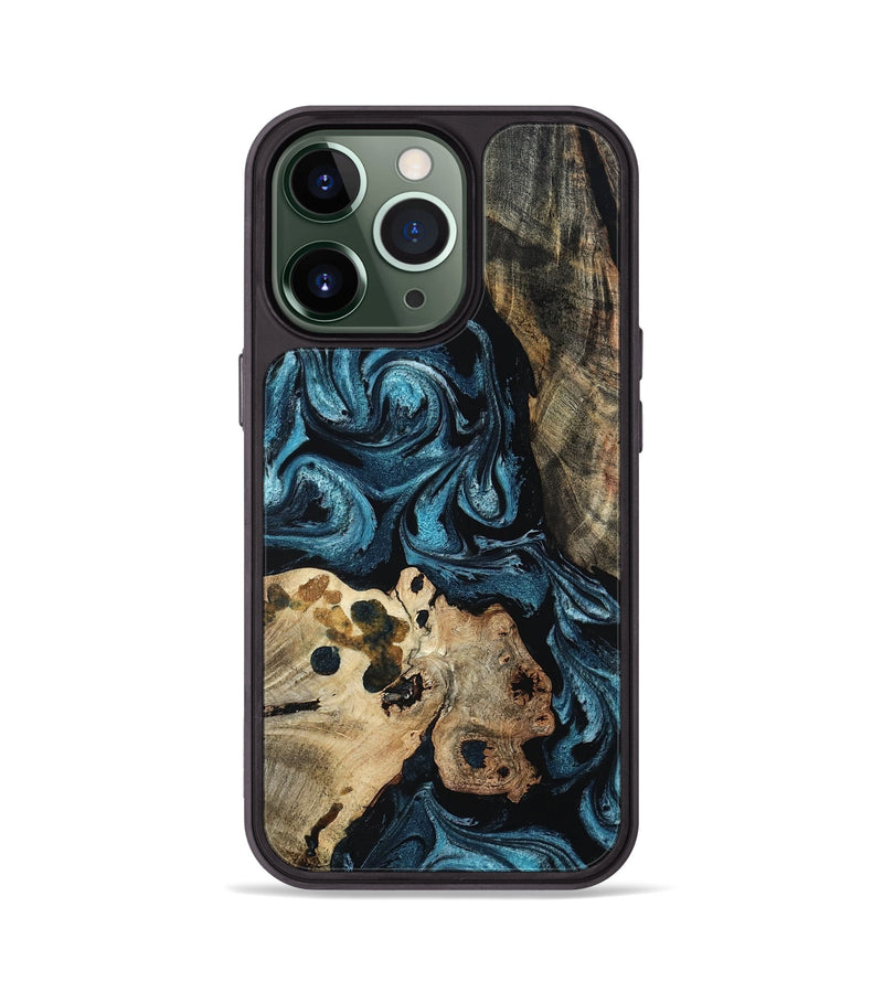 iPhone 13 Pro Wood Phone Case - Dianna (Blue, 801087)